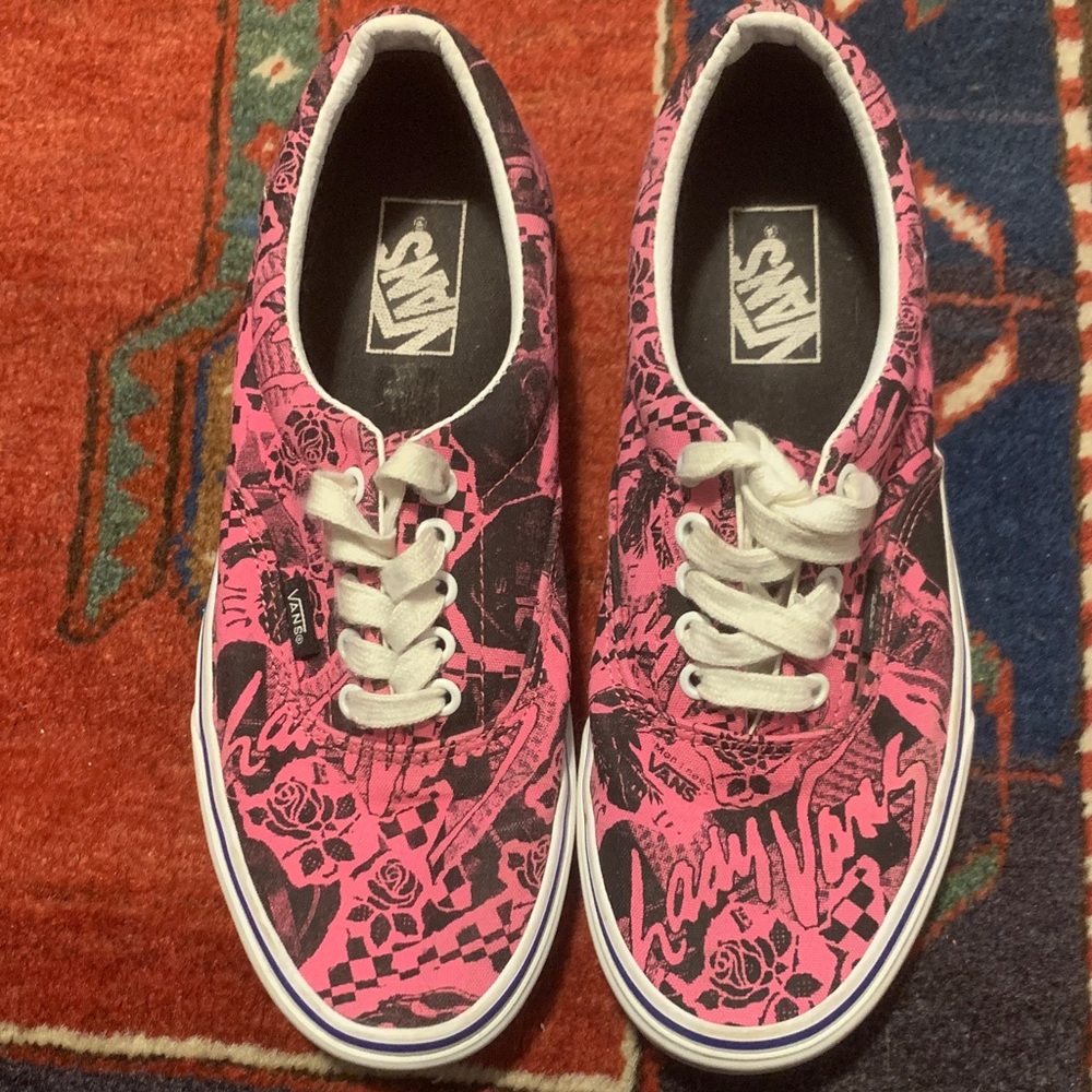 Vans Pink and Black Unisex Sneakers